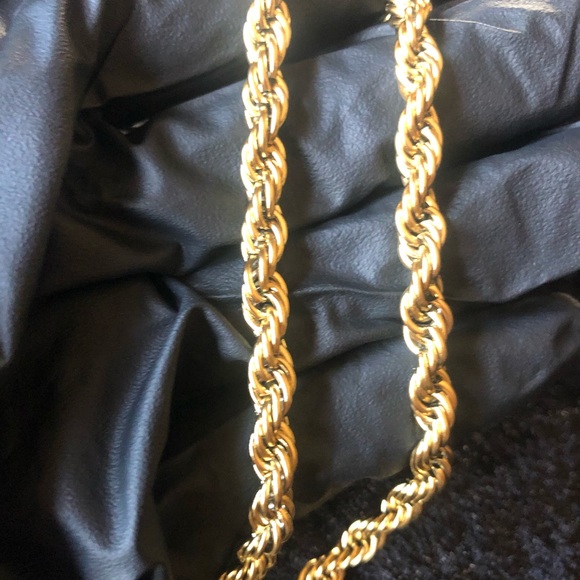 5 mm Thick 24 inch Rope Chain 14k Gold Plated - Picture 4 of 5